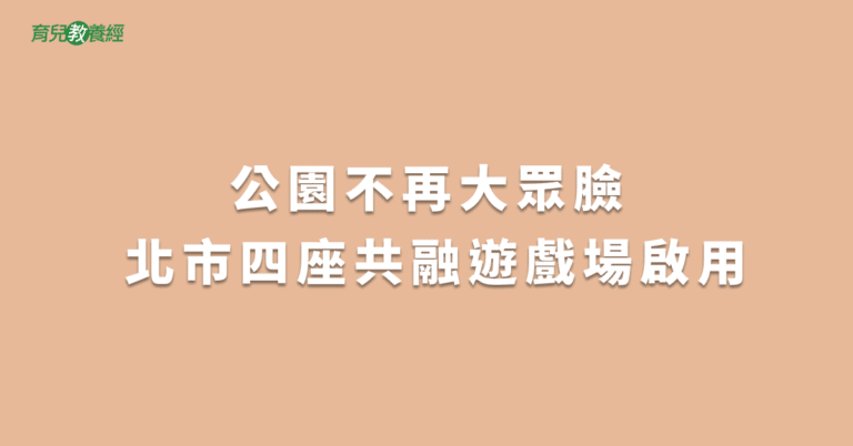 公園不再大眾臉北市四座共融遊戲場啟用