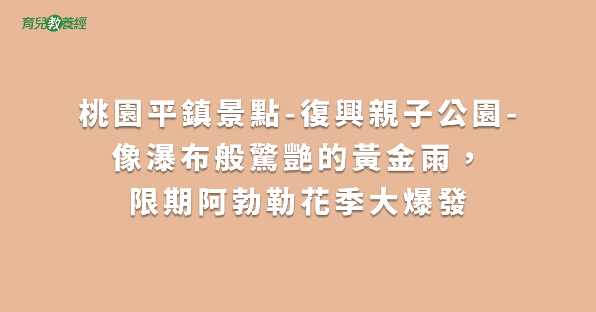 桃園平鎮景點-復興親子公園-像瀑布般驚艷的黃金雨，限期阿勃勒花季大爆發