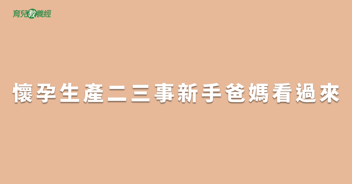 懷孕生產二三事新手爸媽看過來