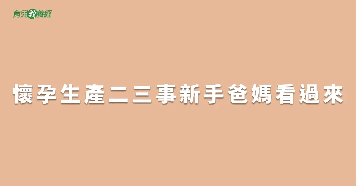 懷孕生產二三事新手爸媽看過來