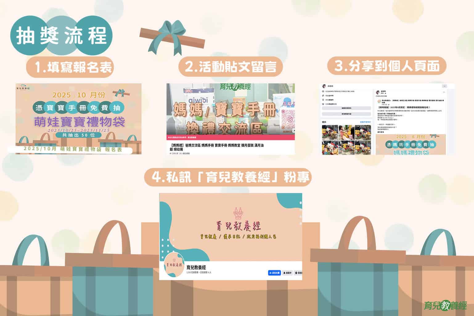 10月萌娃寶寶禮物袋流程圖