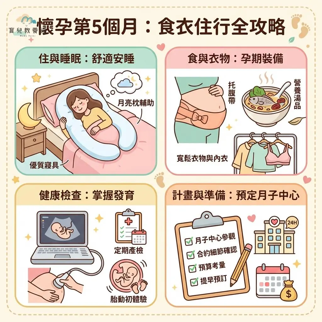 懷孕第五個月 - 進入孕期黃金期!懷孕第 5 個月「食衣住行」全攻略,讓妳輕鬆
