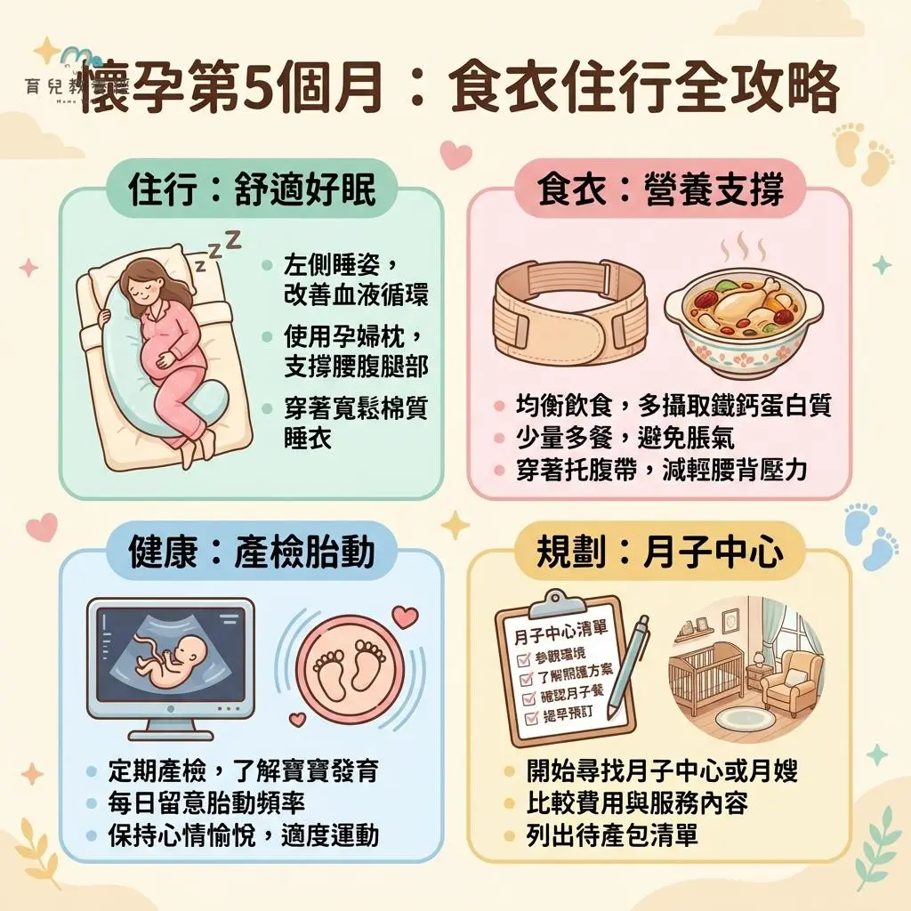懷孕第五個月 - 進入孕期黃金期!懷孕第 5 個月「食衣住行」全攻略,讓妳輕鬆