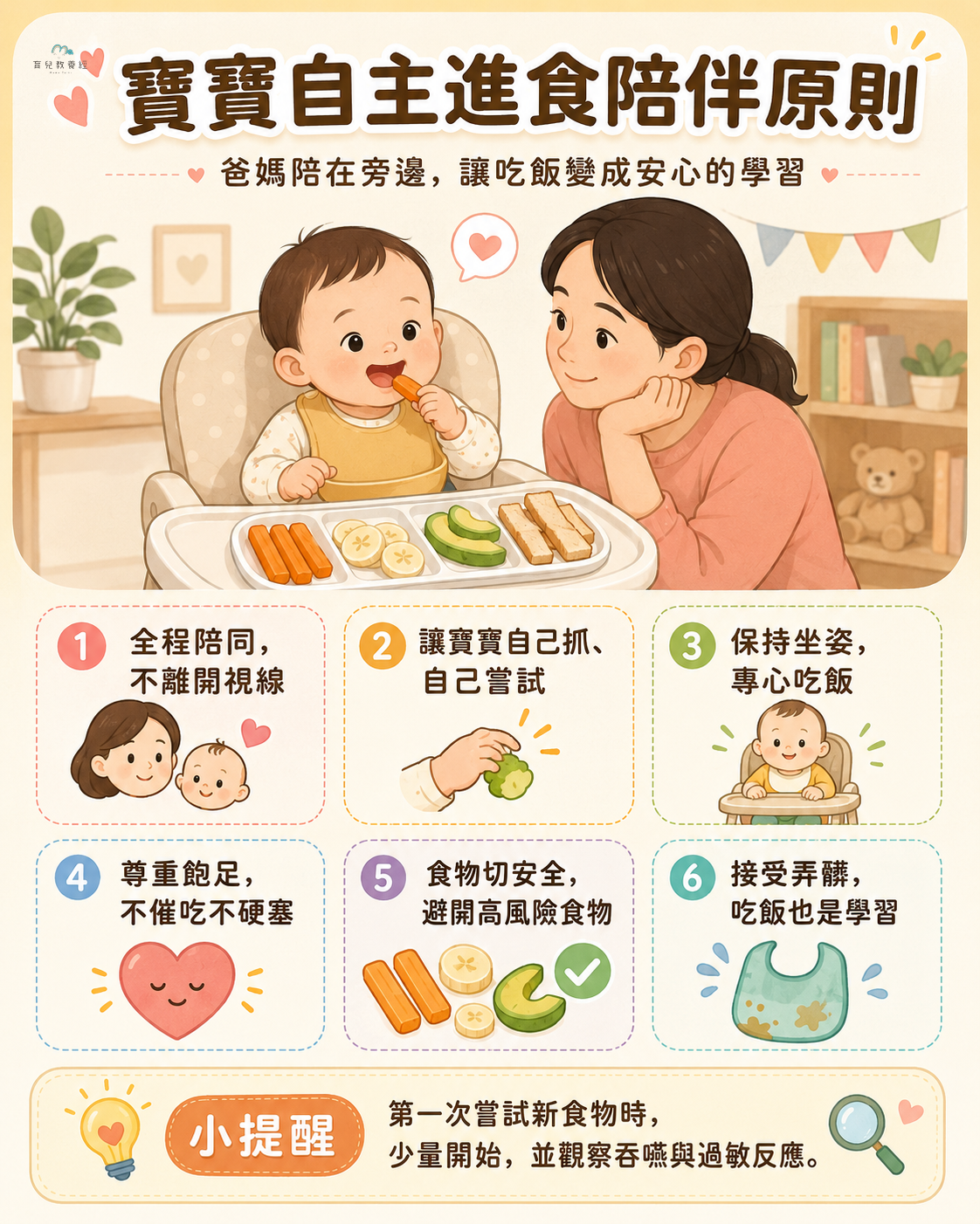 寶寶自主進食陪伴原則圖卡