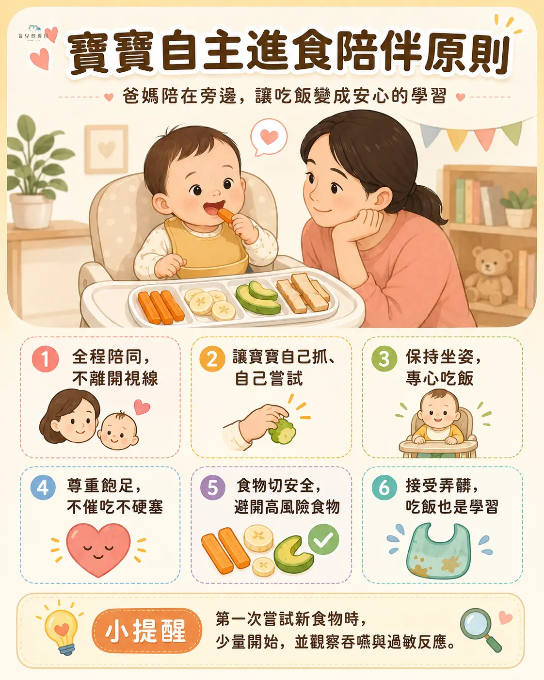 寶寶自主進食陪伴原則圖卡
