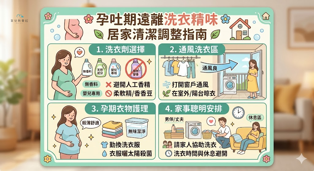 孕吐怕洗衣精味的居家清潔調整圖卡