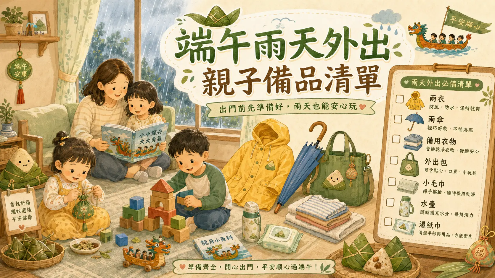 端午雨天外出親子備品清單