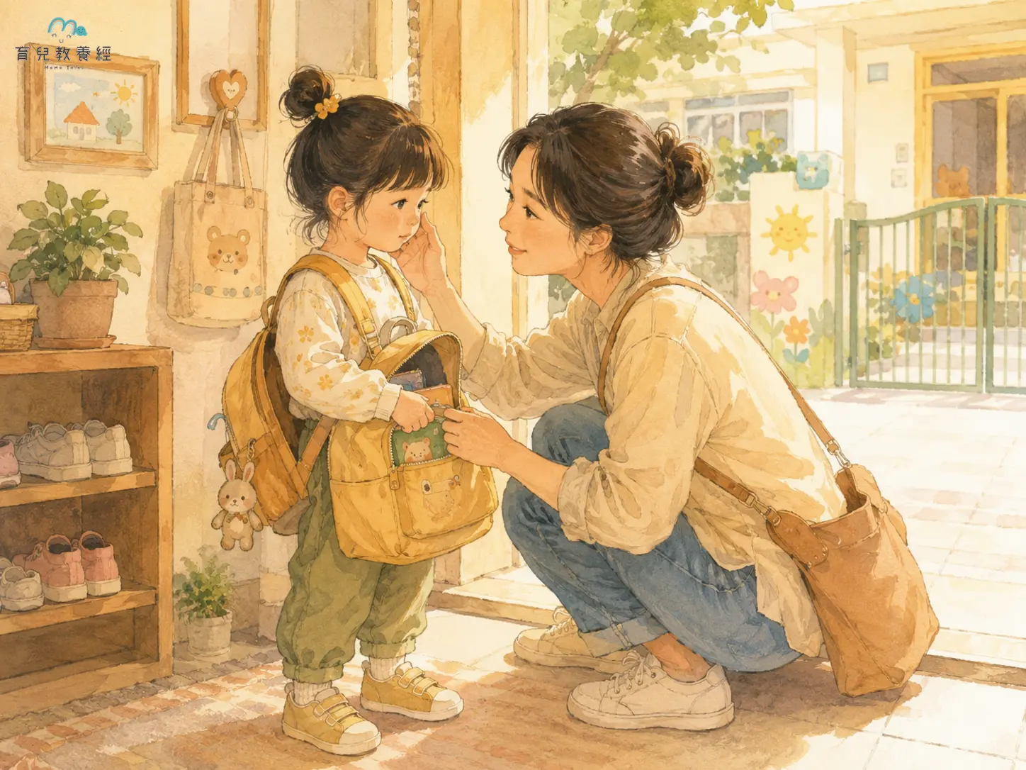 爸媽陪孩子整理書包和心情