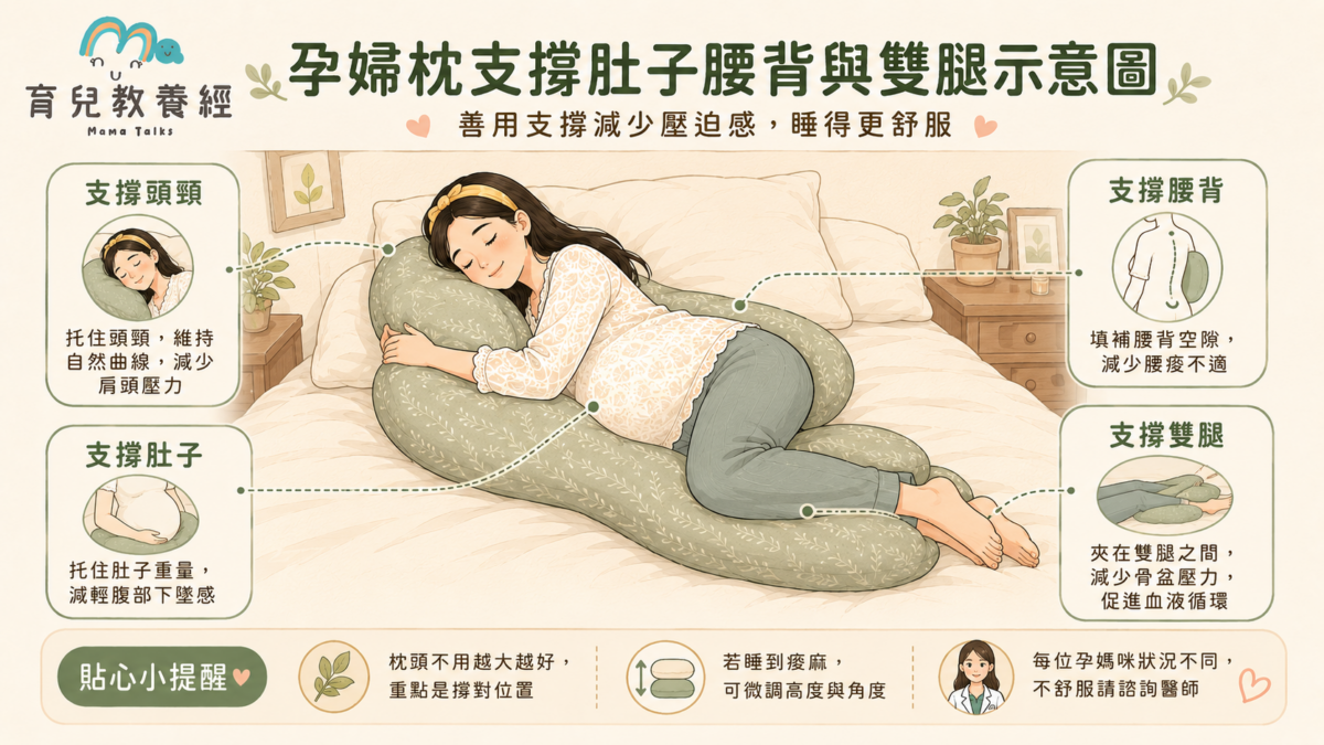 孕婦枕支撐肚子腰背與雙腿